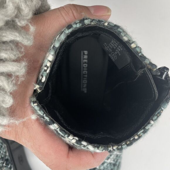 PREDICTIONS Size 6.5 Ankle Boots Fabric Black Gray Pointed Toe Booties Women's - Picture 8 of 9